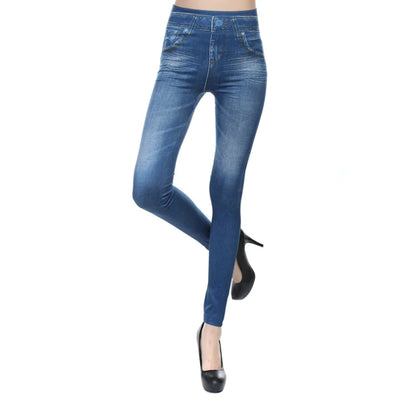 Chic Women's Denim-Style Leggings