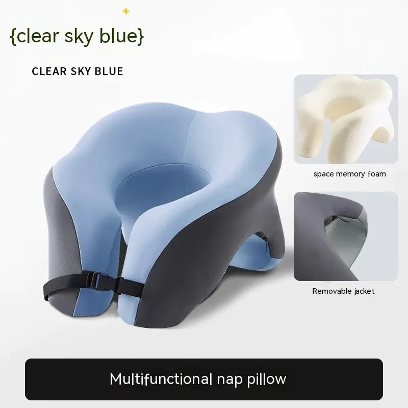 U-Shaped Memory Foam Nap Pillow – Ergonomic Travel & Office Neck Support | UniqSnaz