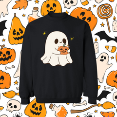 “Cute Ghost Pumpkin G180 Crewneck Sweatshirt | Heavy Blend Halloween”
