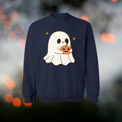 “Cute Ghost Pumpkin G180 Crewneck Sweatshirt | Heavy Blend Halloween”