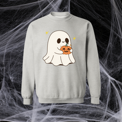 “Cute Ghost Pumpkin G180 Crewneck Sweatshirt | Heavy Blend Halloween”