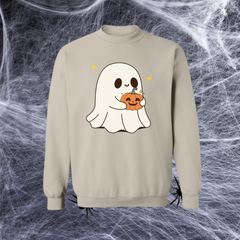“Cute Ghost Pumpkin G180 Crewneck Sweatshirt | Heavy Blend Halloween”