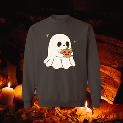 “Cute Ghost Pumpkin G180 Crewneck Sweatshirt | Heavy Blend Halloween”