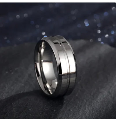 18K Gold-Plated Men's Groove Ring