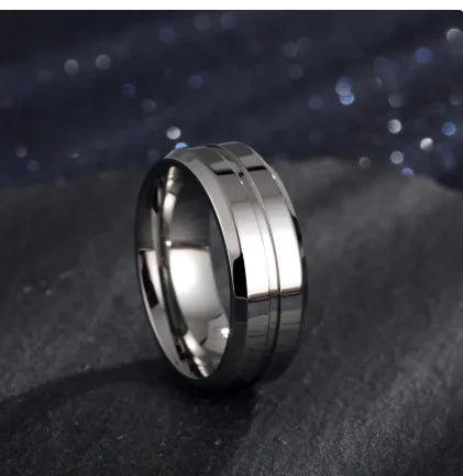 18K Gold-Plated Men's Groove Ring