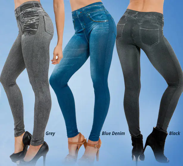 Chic Women's Denim-Style Leggings