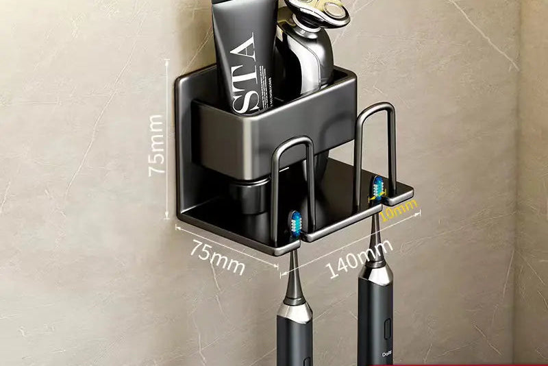 Bathroom Wall Organizer for Toothbrush & Cup