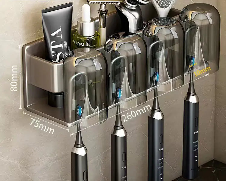 Bathroom Wall Organizer for Toothbrush & Cup