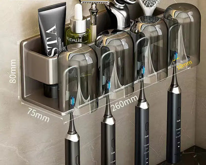 Bathroom Wall Organizer for Toothbrush & Cup