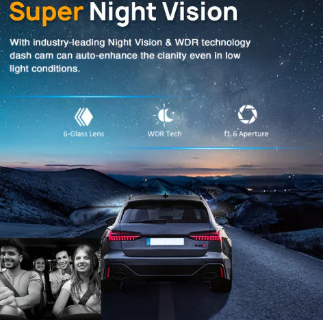 360° Dual Camera Dash Cam – 1080p HD Front & Inside Recording with Night Vision