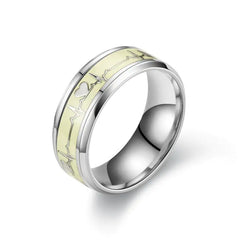 Glowing Heartbeat Stainless Ring
