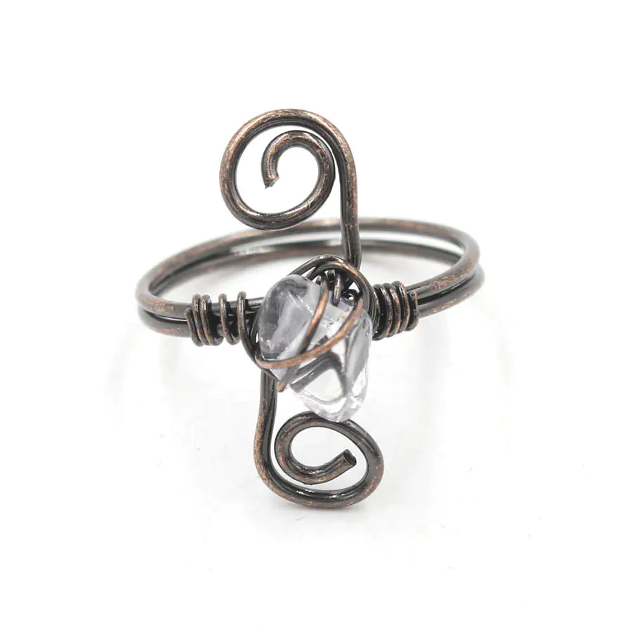 Copper Stone Crystal S-Ring