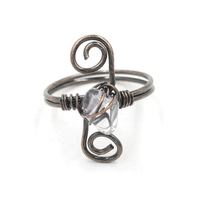 Copper Stone Crystal S-Ring