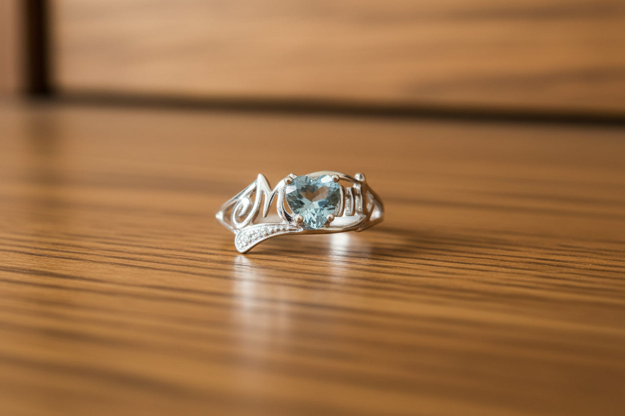 Elegant Opal Heart Ring