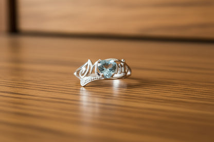 Elegant Opal Heart Ring