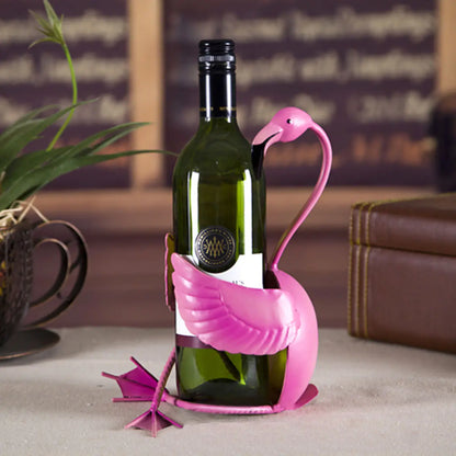 Flamingo Iron Wine Holder - Elegant Home Decor