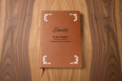 To My Daughter Inspirational Vegan Leather Journal – Personalized Gift Notebook