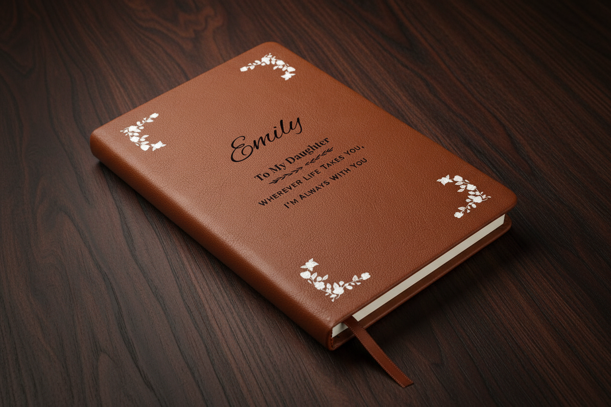 To My Daughter Inspirational Vegan Leather Journal – Personalized Gift Notebook