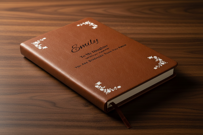 To My Daughter Inspirational Vegan Leather Journal – Personalized Gift Notebook