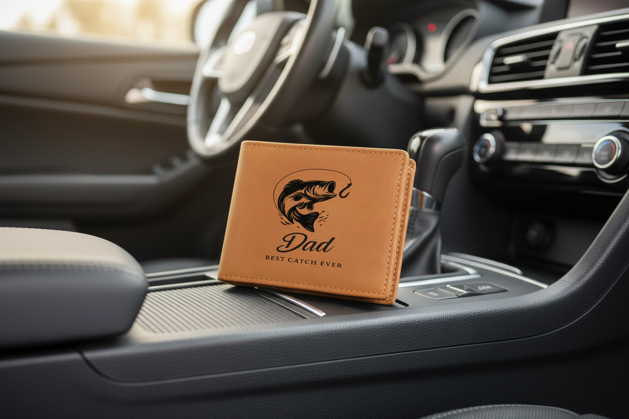 Personalized Leather Wallet for Dad – Meaningful Gift from Son or Daughter