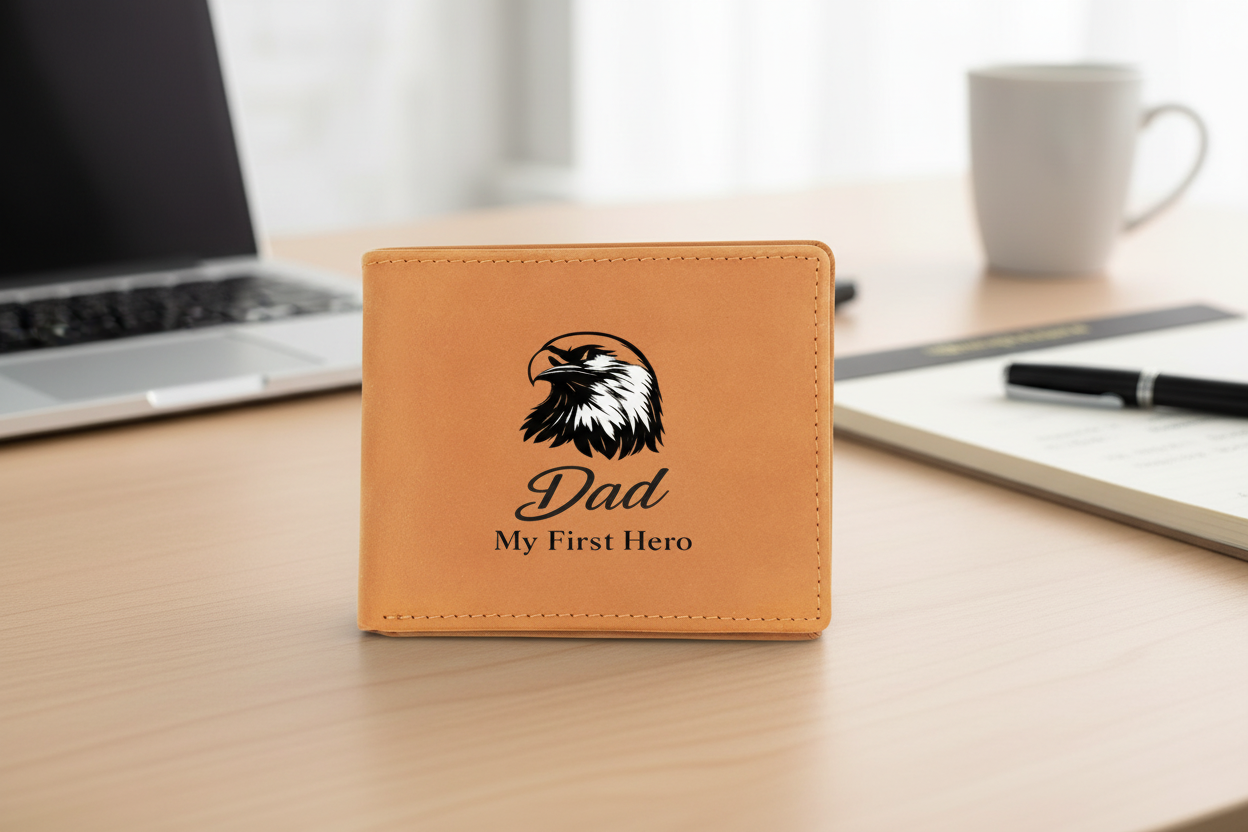 Personalized Leather Wallet for Dad – Meaningful Gift from Son or Daughter