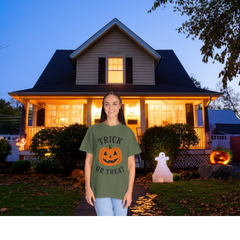 “Halloween Trick-Or-Treat T-Shirt | Pumpkin Graphic Unisex Tee”