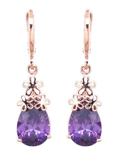 Elegant Zircon Teardrop Chinese Knot Earrings