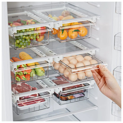 Fridge Drawer Duo - Adjustable Storage Organizers for Food
