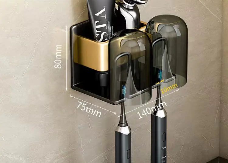 Bathroom Wall Organizer for Toothbrush & Cup