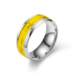 Glowing Heartbeat Stainless Ring