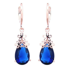Elegant Zircon Teardrop Chinese Knot Earrings