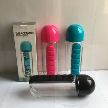 Dual Pill Bottle & Hydration Cup - 600ml