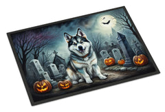 Malamute Halloween Welcome Mat